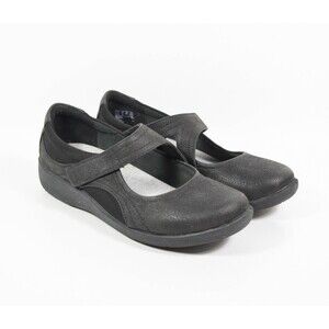 Clarks Cloudsteppers Sillian Bella Black Mary Jane Walking Shoes Loafers Sz 8.5M